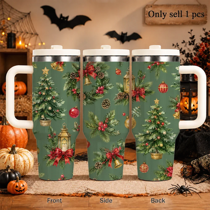 Holly & Poinsettia Christmas Insulated Tumbler - CM056