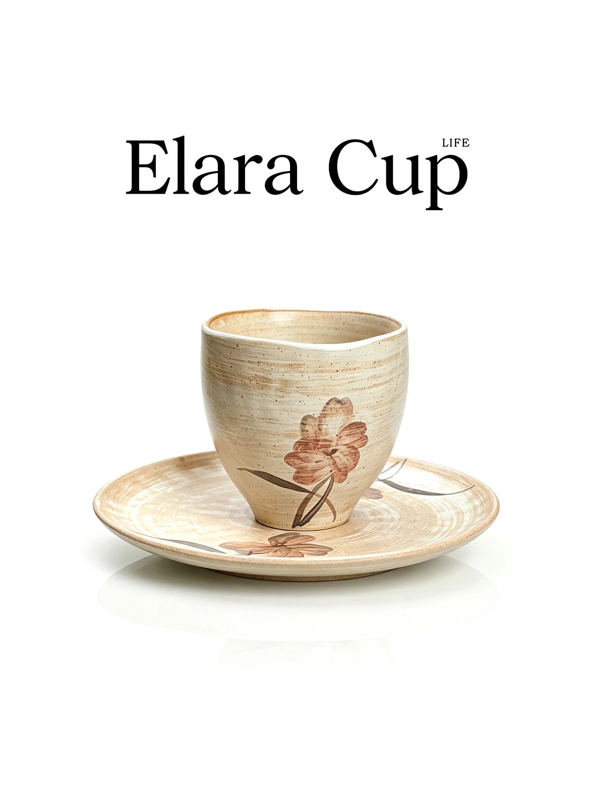 Retro Hand-Painted Ceramic Coffee Cup Set - CM027
