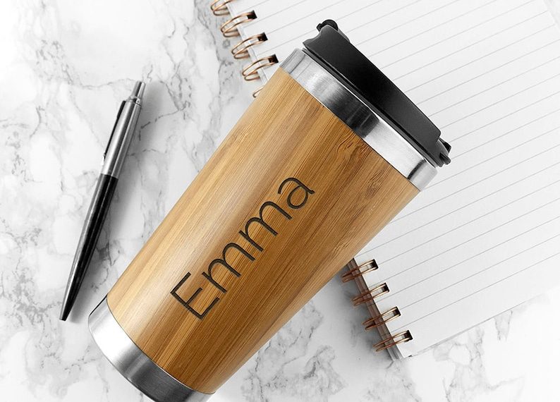 Personalised Bamboo Travel Mug